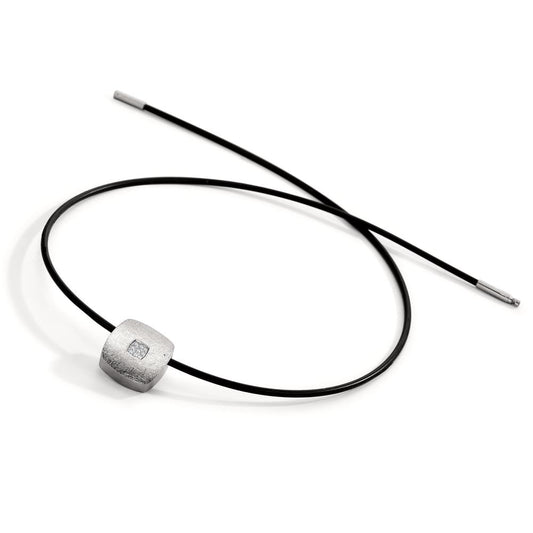 Collana Acciaio inossidabile, Gomma Diamante 0.072 ct, 9 pietra, tw-si 45 cm Ø2 mm