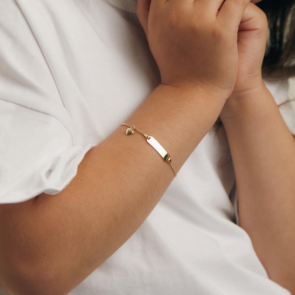 Bracciale con incisione Oro giallo 375/9K 12-14 cm