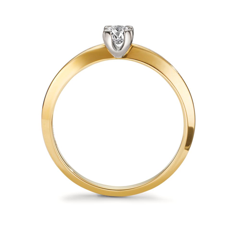 Anello solitario Oro giallo 750/18 carati Diamante 0.30 ct, w-si bicolore