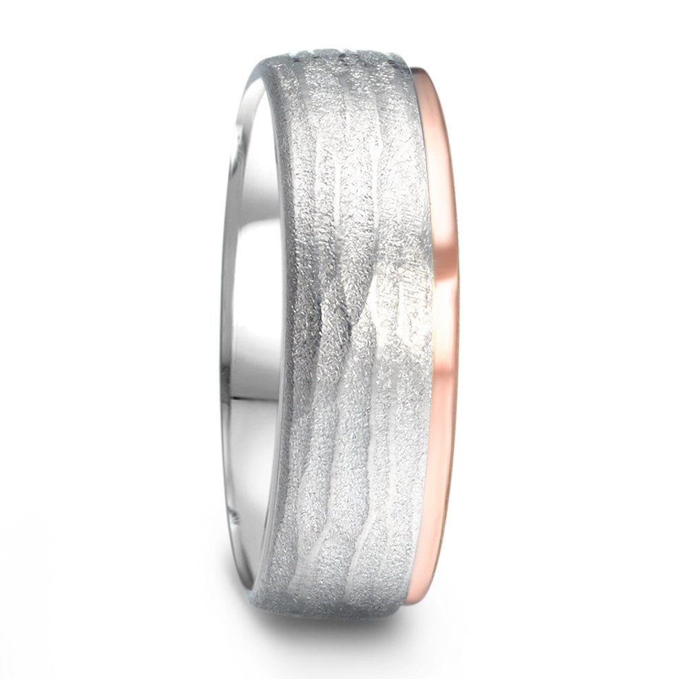 Anello del partner Argento, Oro rosa 585/14 kt rodiato