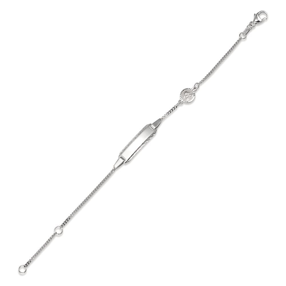 Bracciale con incisione Argento rodiato Angelo 12-14 cm Ø6 mm