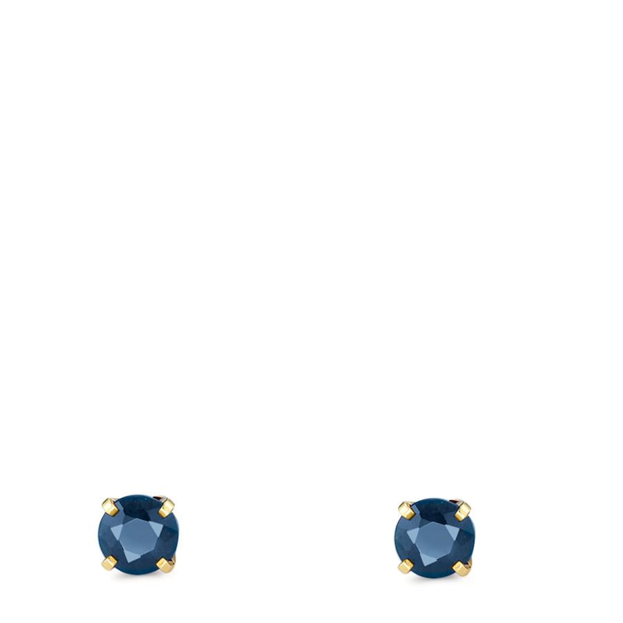 Orecchini a bottone Oro giallo 750/18 carati Zaffiro 0.30 ct, 2 pietra Ø2.5 mm