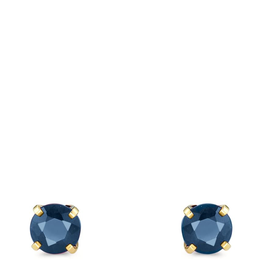 Orecchini a bottone Oro giallo 750/18 carati Zaffiro 0.64 ct, 2 pietra Ø4 mm