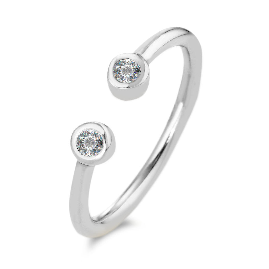 Anello Argento Zirconia 2 pietra