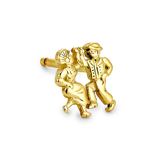 Orecchini a bottone 1 pz Oro giallo 750/18 carati Folclore