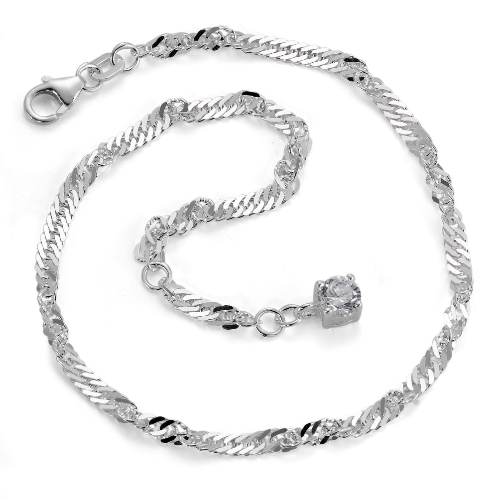 Cavigliera Argento Zirconia 23-25 cm