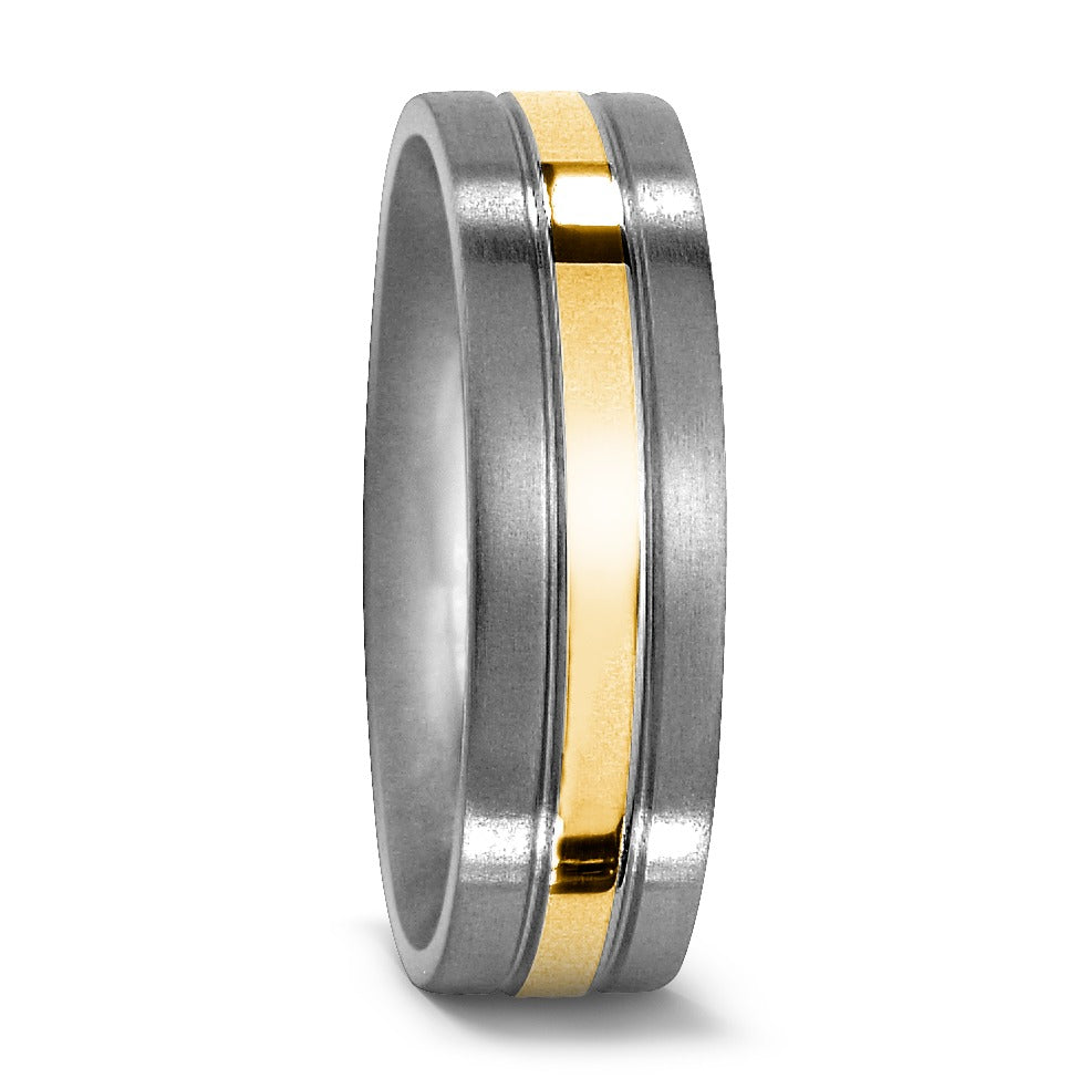 Anello del partner Titanio, Oro giallo 750/18 carati