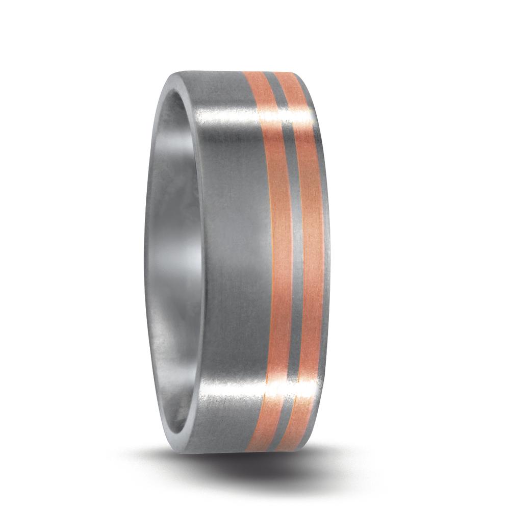 Anello Acciaio inossidabile, Oro rosso 750/18 carati