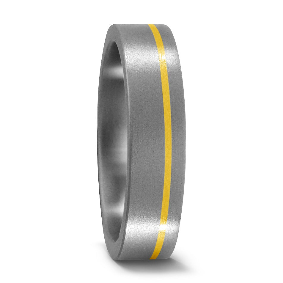 Anello del partner Titanio, Oro giallo 750/18 carati
