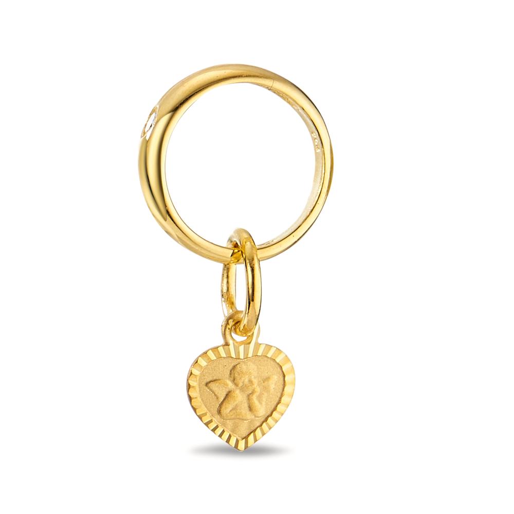Anello di battesimo Oro giallo 750/18 carati Zirconia Angelo custode Ø11 mm