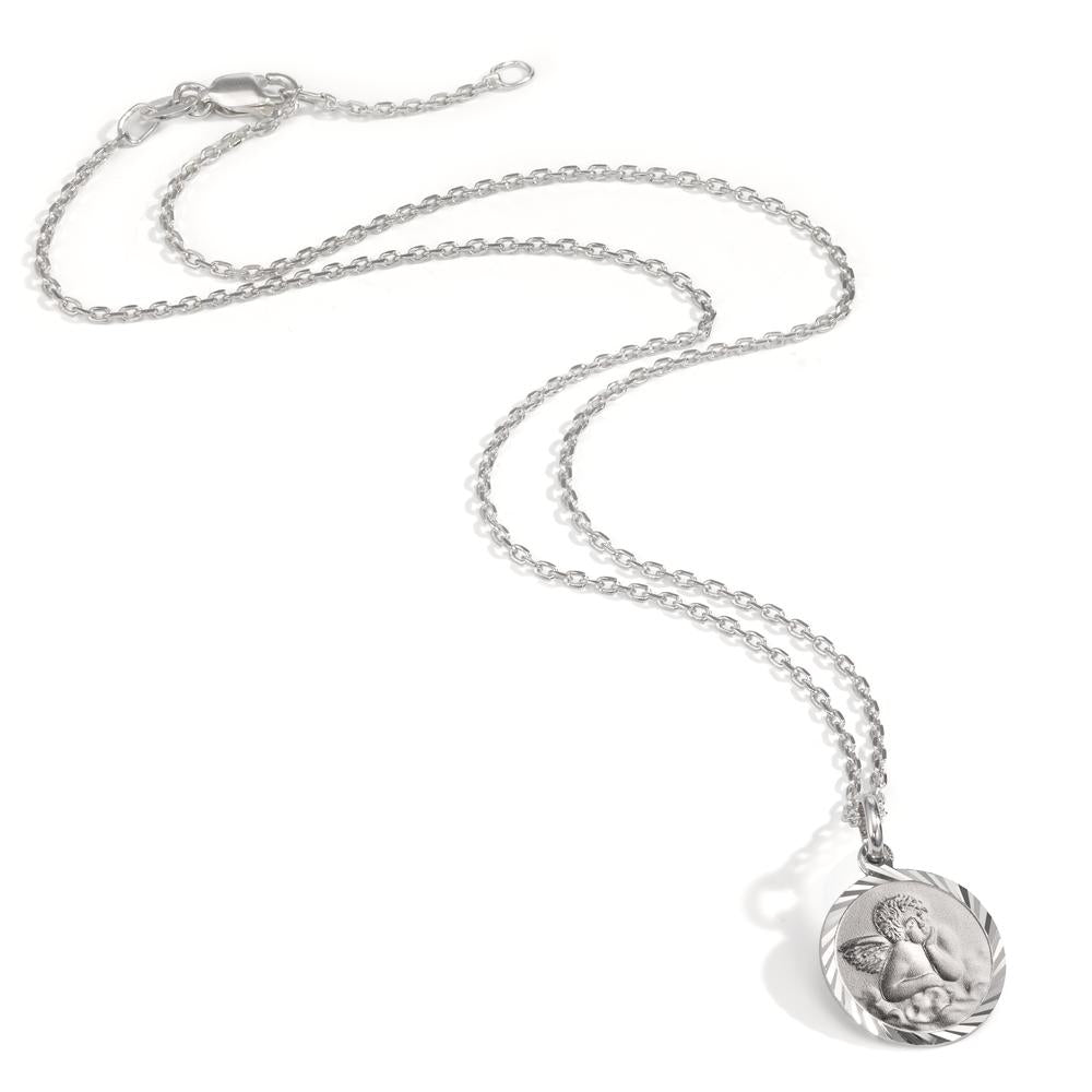 Catena con ciondolo Argento rodiato Angelo custode 38 cm Ø14 mm