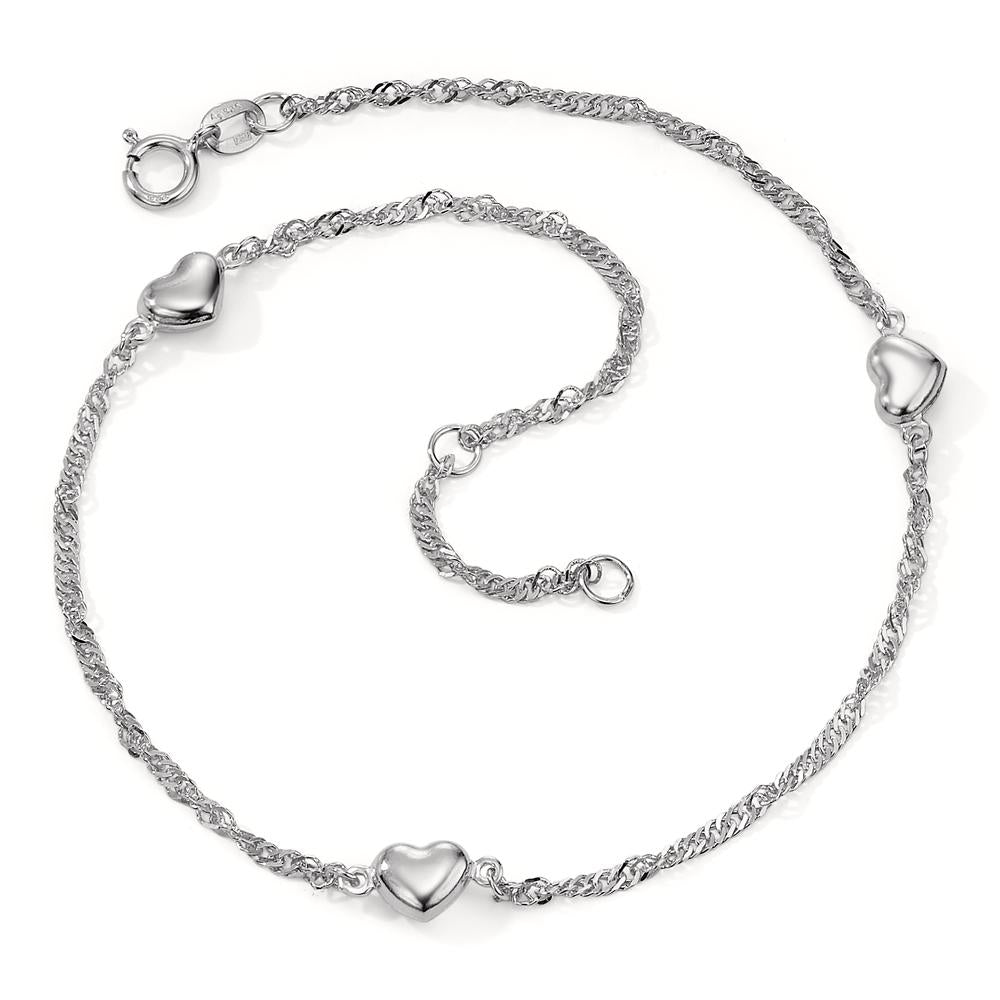 Cavigliera Argento Cuore 23-25 cm