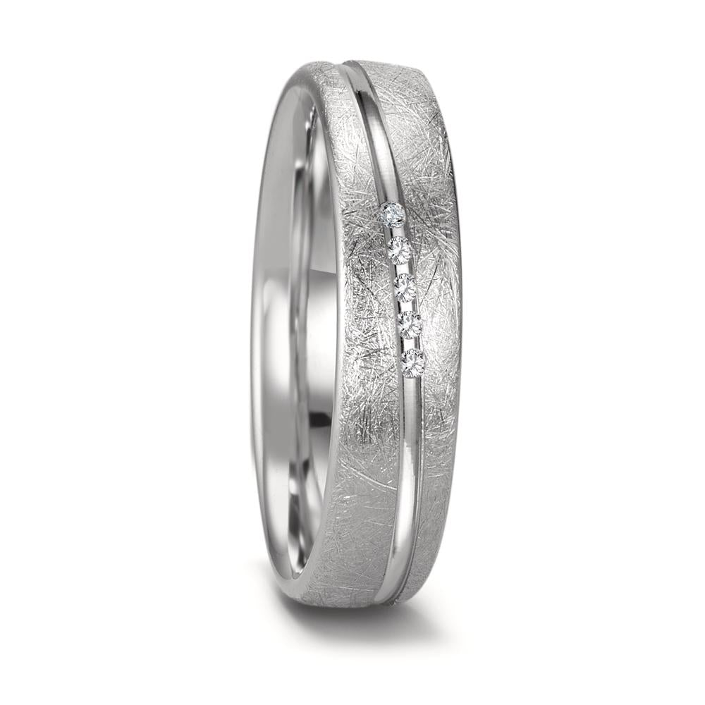 Anello del partner Oro bianco 750/18 carati Diamante 0.025 ct, 5 pietra, tw-si