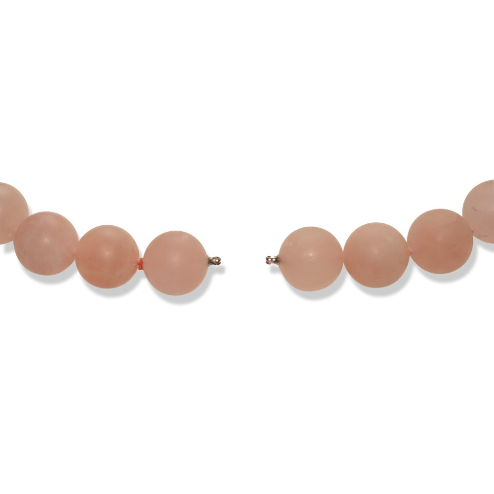 Collana Acciaio inossidabile Quarzo rosa rosa 46 cm Ø18 mm