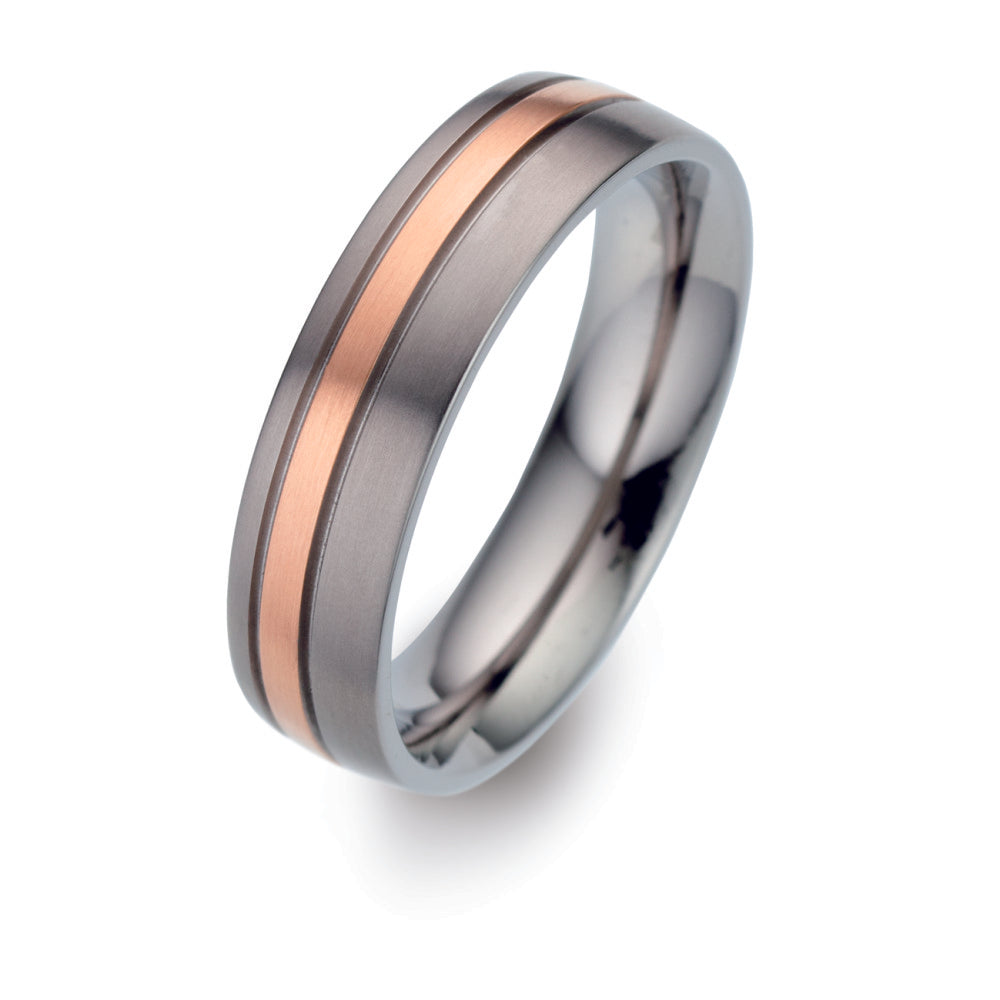 Anello del partner Titanio, Oro rosso 750/18 carati