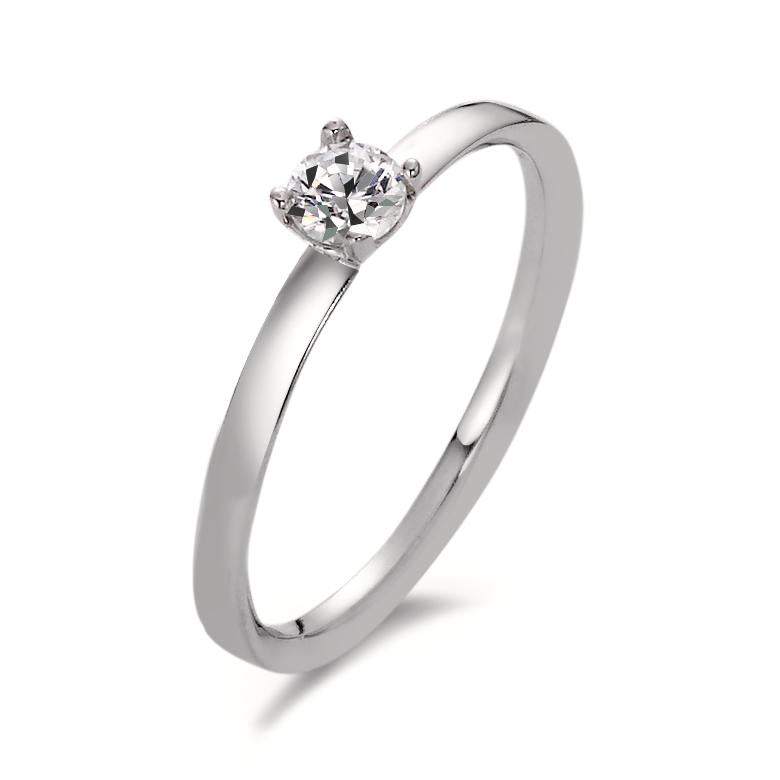 Anello solitario Oro bianco 375/9K Moissanite 4 mm