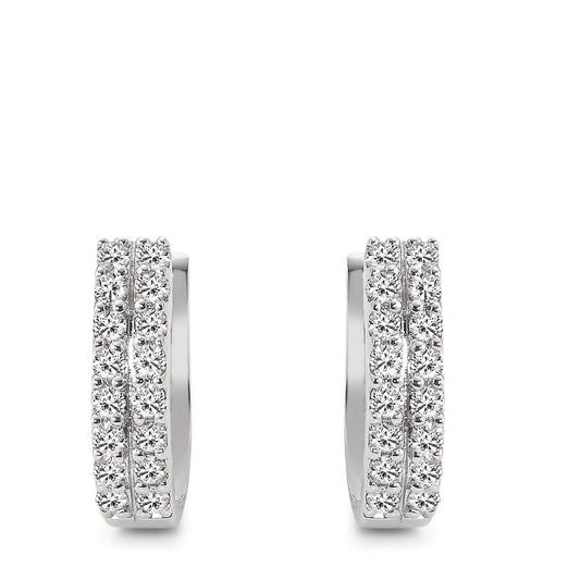 Orecchini circolari Oro bianco 750/18 carati Diamante 0.57 ct, 32 pietra, w-si