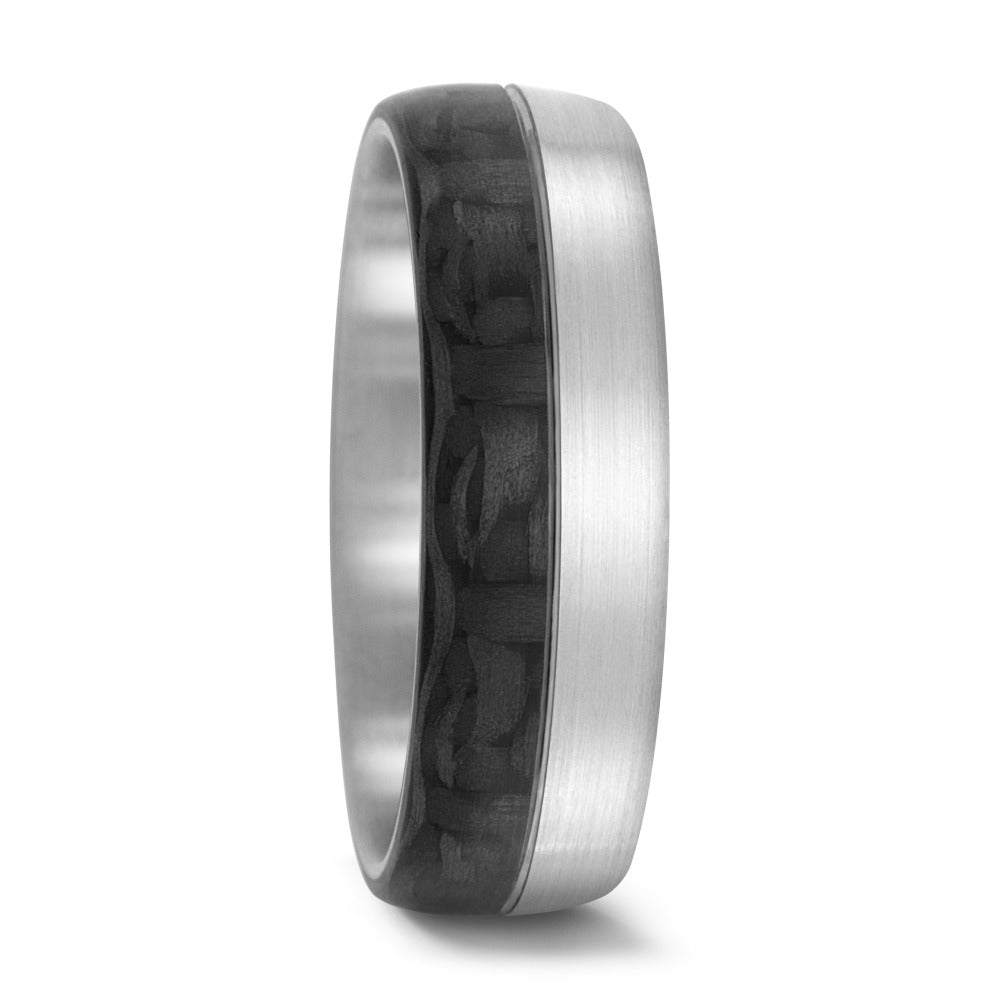 Anello del partner Oro bianco 585/14 kt, Carbonio