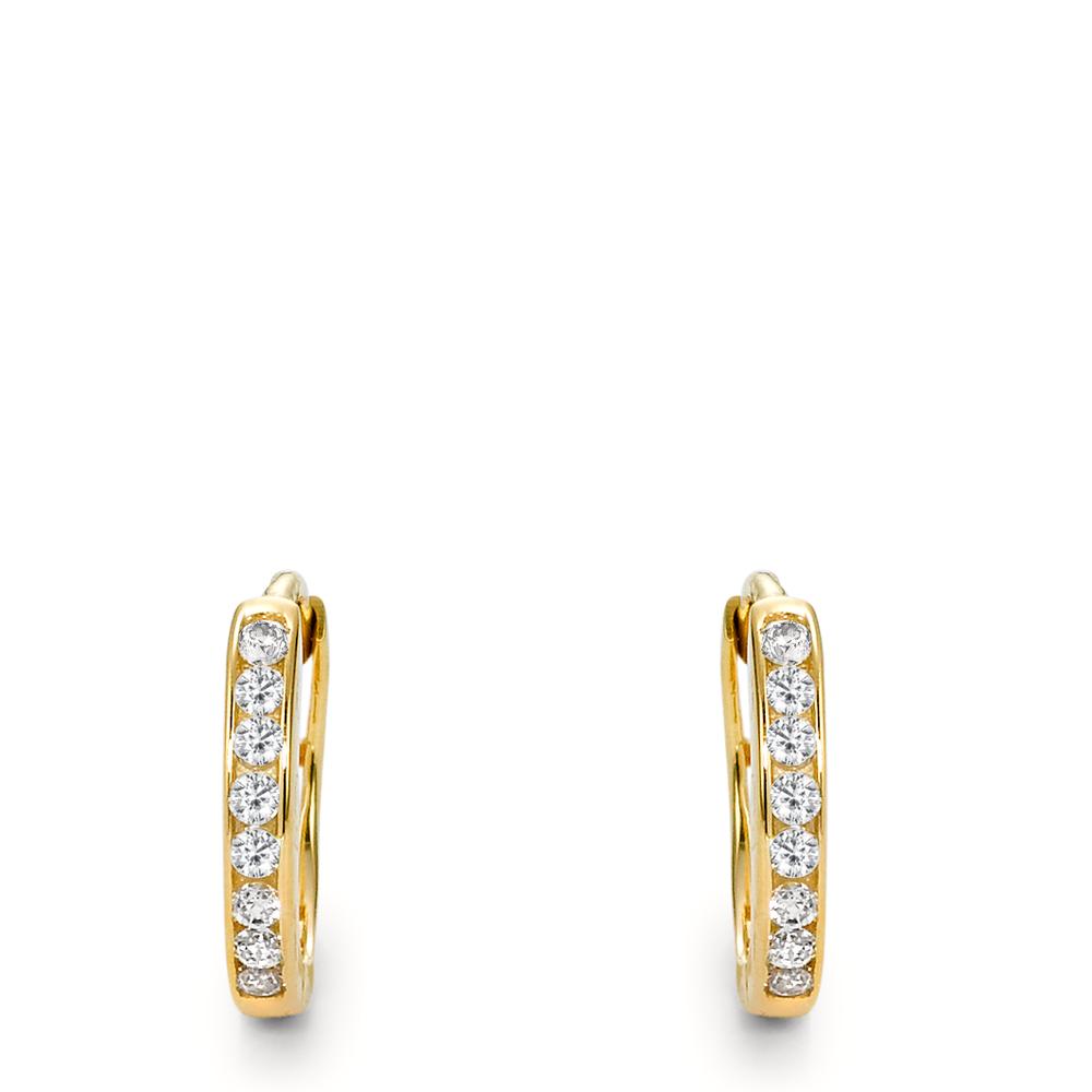 Orecchini circolari Oro giallo 375/9K Zirconia 16 pietra