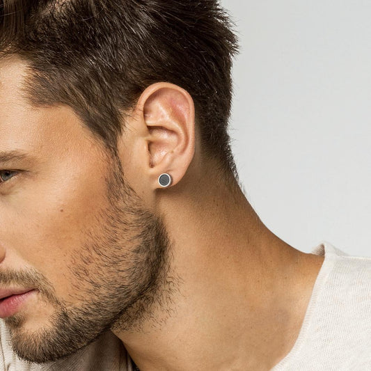 Orecchini a bottone 1 pz Acciaio inossidabile rivestimento IP Ø9 mm