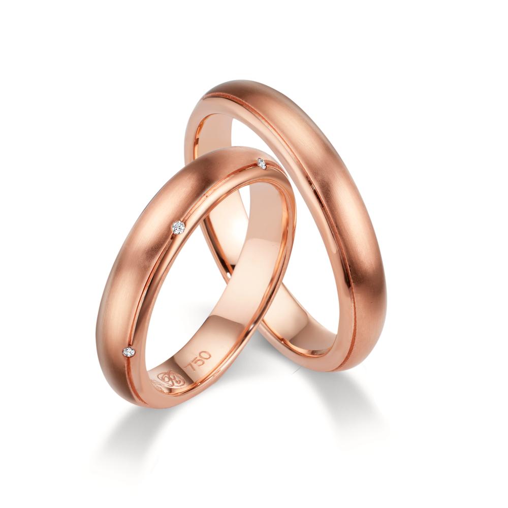 Anello del partner Oro rosa 750/18 carati Diamante bianco, 0.03 ct, 6 pietra, tw-vsi