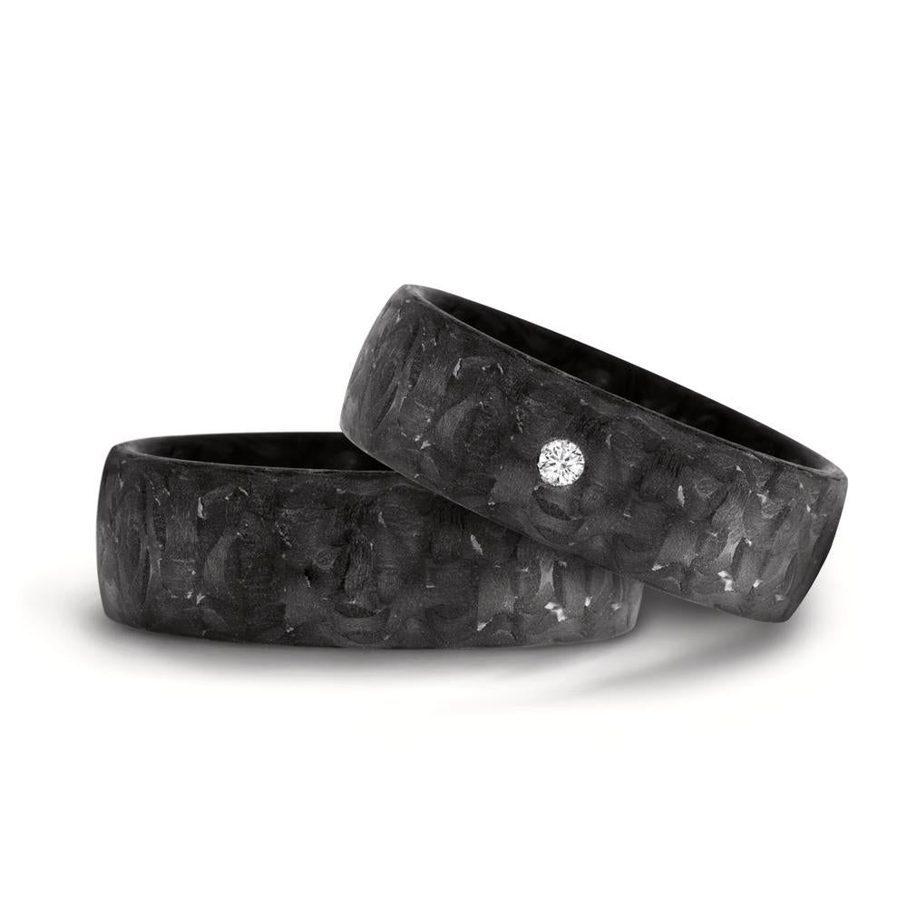 Anello del partner Carbonio Diamante 0.03 ct, w-si