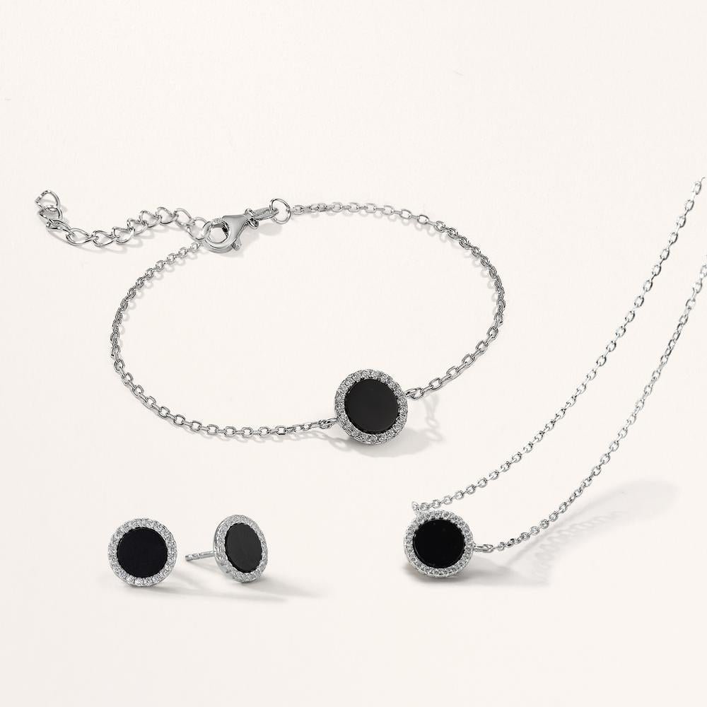 Collana Argento Onice rodiato 40-45 cm Ø10 mm