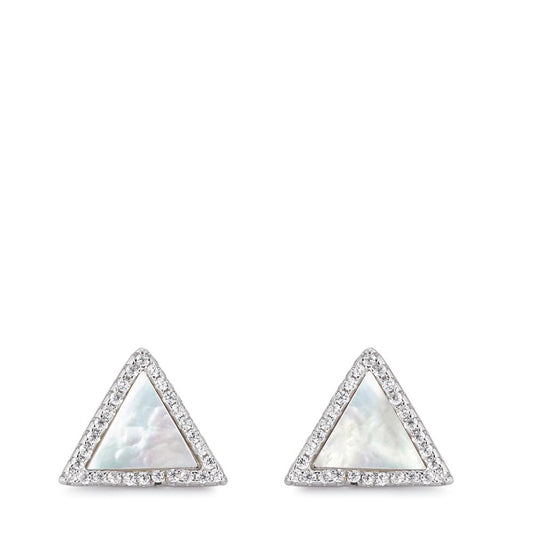 Orecchini a bottone Argento Zirconia rodiato