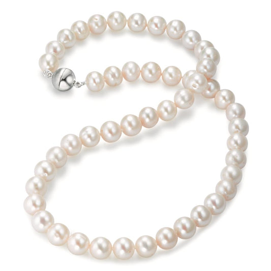 Collana Argento rodiato Perla coltivata d'acqua dolce bianco 8-8.5 mm 42 cm