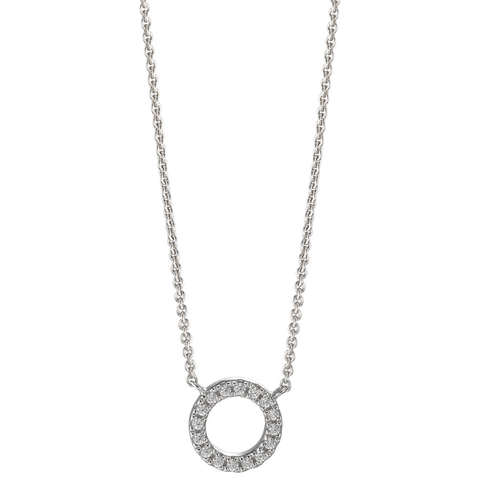 Collana Oro bianco 375/9K Zirconia 16 pietra 40-42 cm