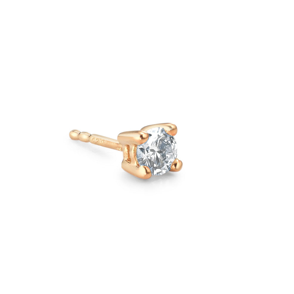 Orecchini a bottone 1 pz Oro giallo 750/18 carati Diamante 0.25 ct, w-si