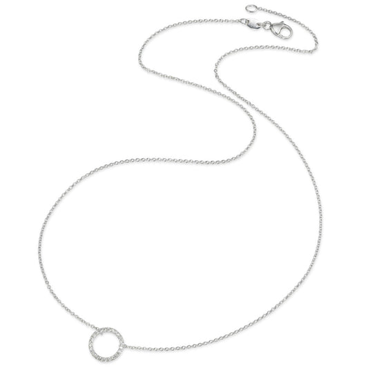 Collana Oro bianco 750/18 carati Diamante 0.115 ct, w-si 42 cm Ø10 mm