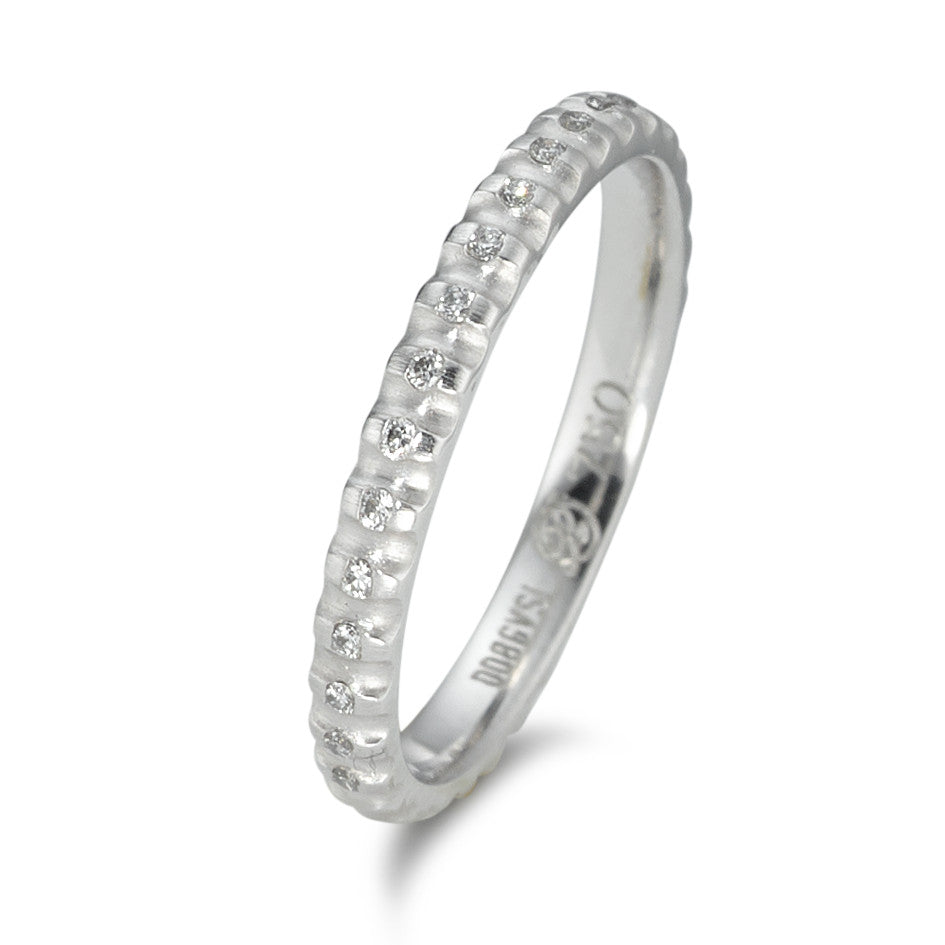 Anelli di memoria Oro bianco 750/18 carati Diamante 0.08 ct, 16 pietra, tw-vsi