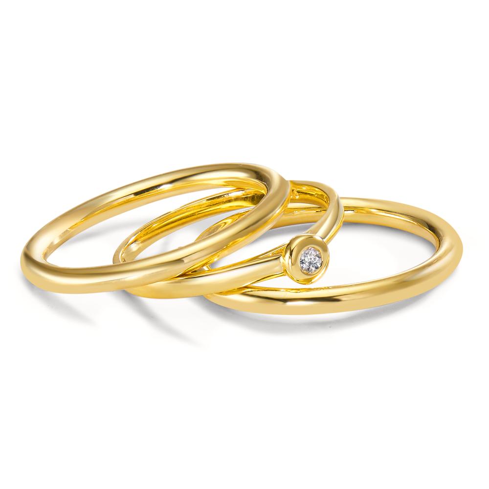 Anello solitario Oro giallo 750/18 carati Diamante 0.03 ct, w-si