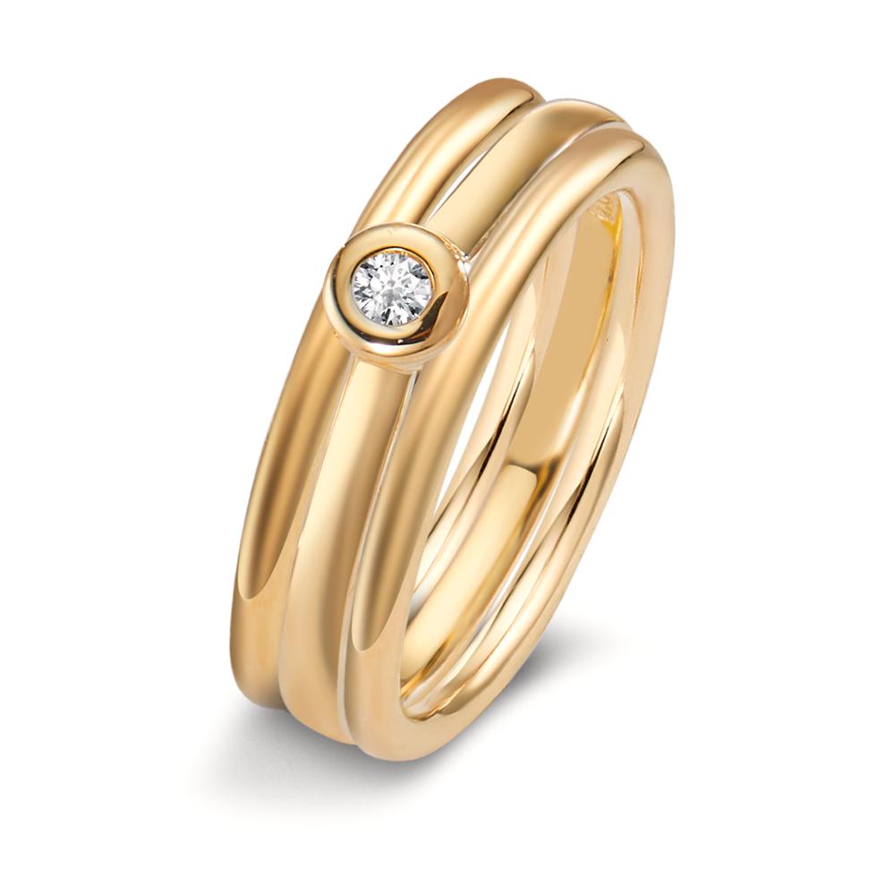 Anello solitario Oro giallo 750/18 carati Diamante 0.03 ct, w-si