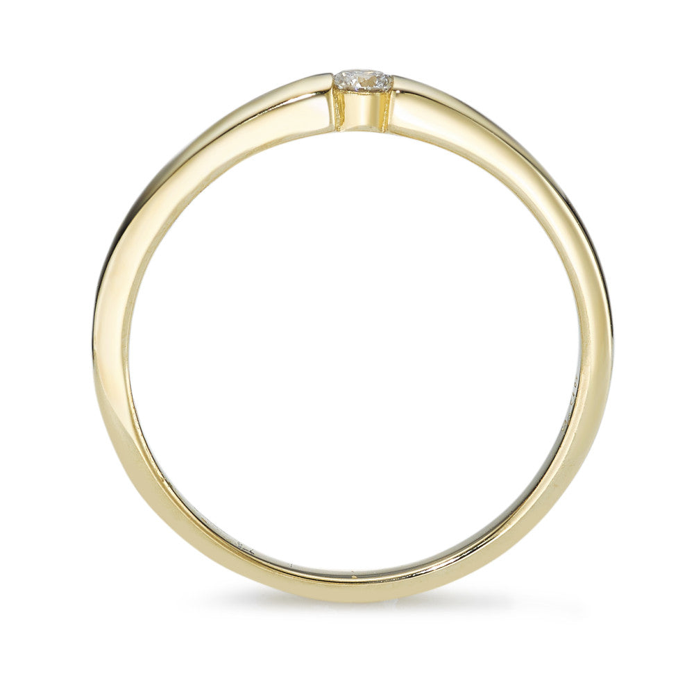 Anello solitario Oro giallo 585/14 kt Diamante 0.06 ct, w-si