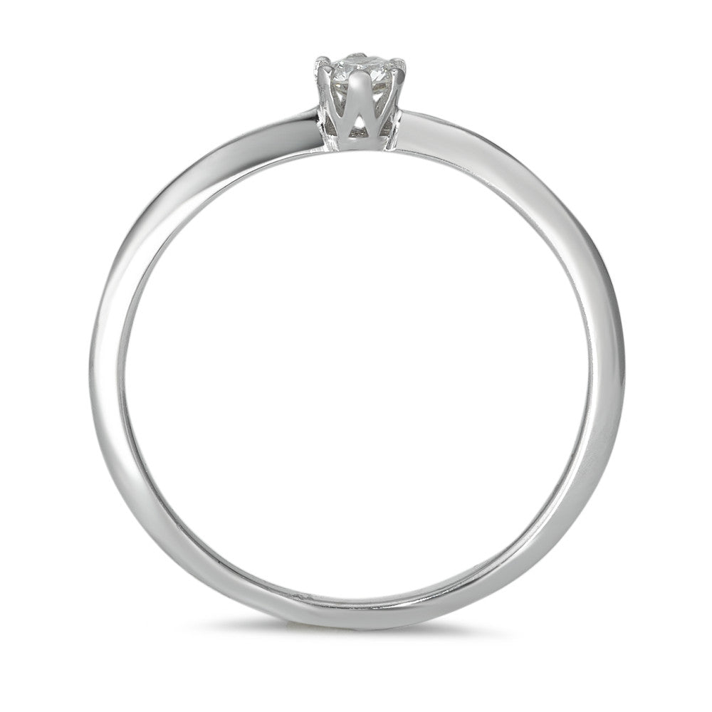Anello solitario Oro bianco 585/14 kt Diamante 0.10 ct, w-si