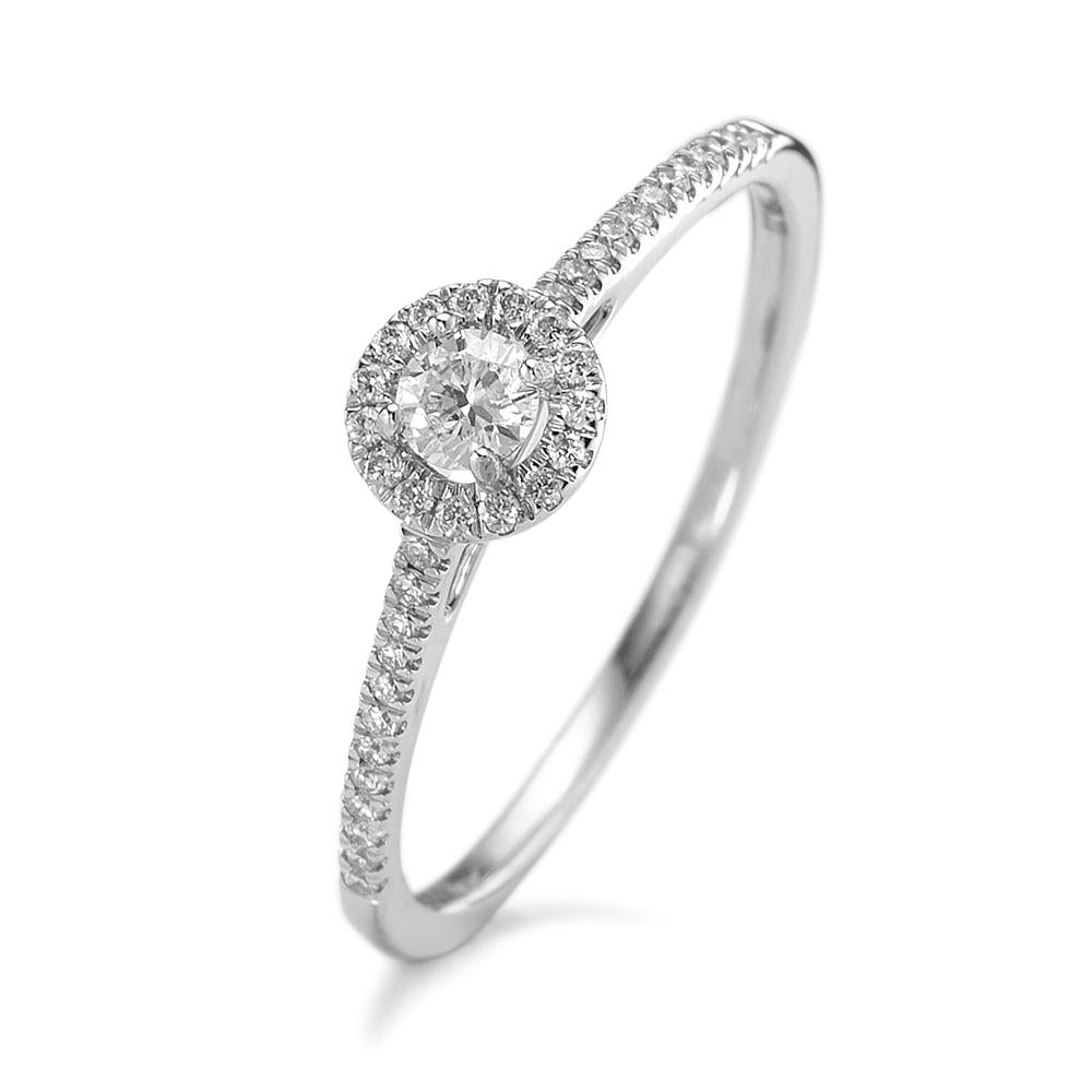Anello solitario Oro bianco 750/18 carati Diamante 0.21 ct, w-si