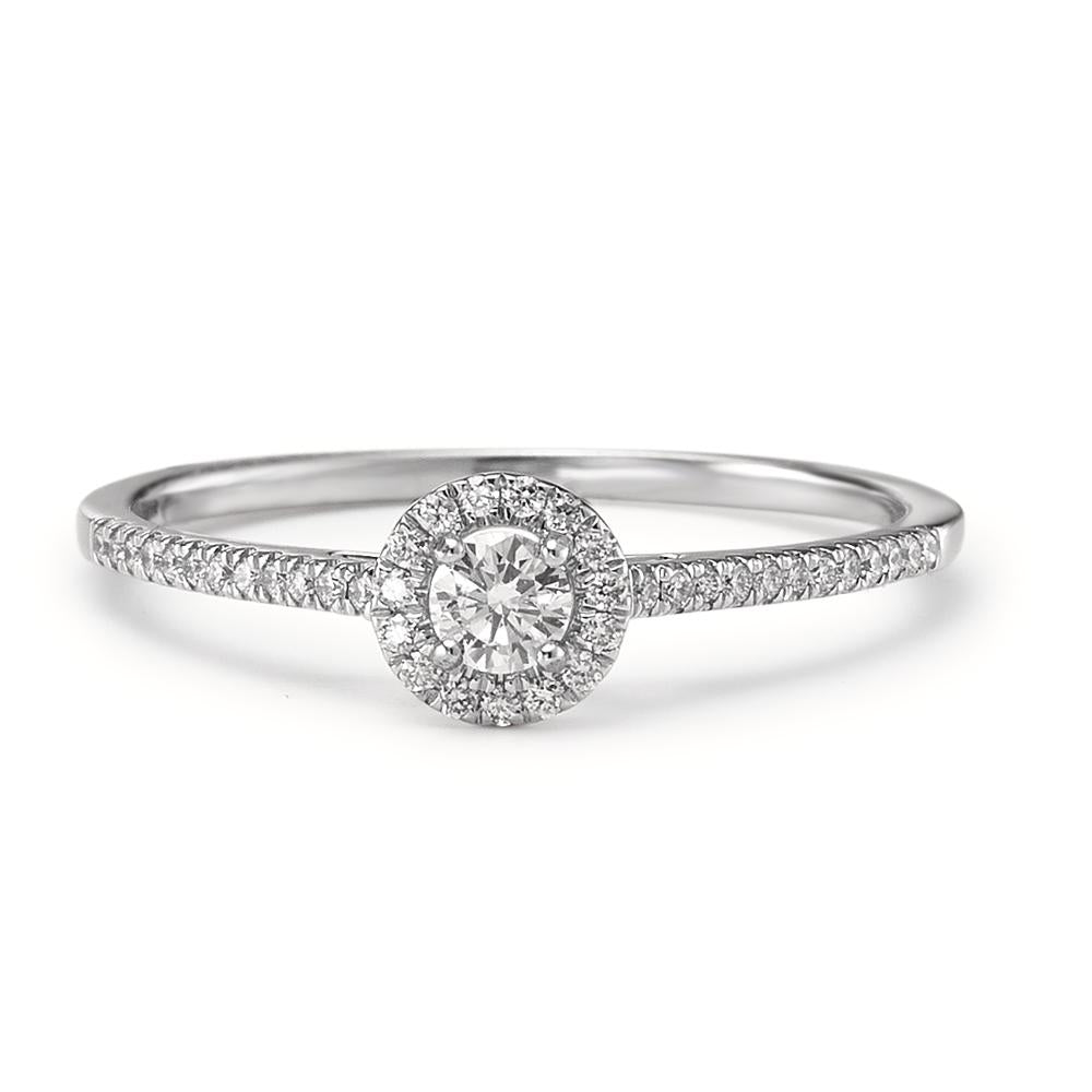 Anello solitario Oro bianco 750/18 carati Diamante 0.21 ct, w-si