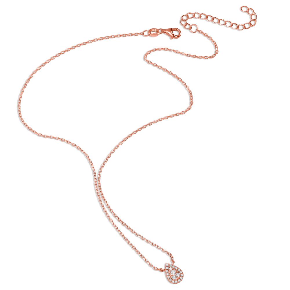 Collana Argento Zirconia rosa dorato 39-44 cm
