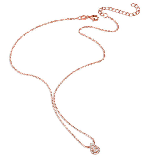 Collana Argento Zirconia rosa dorato 39-44 cm
