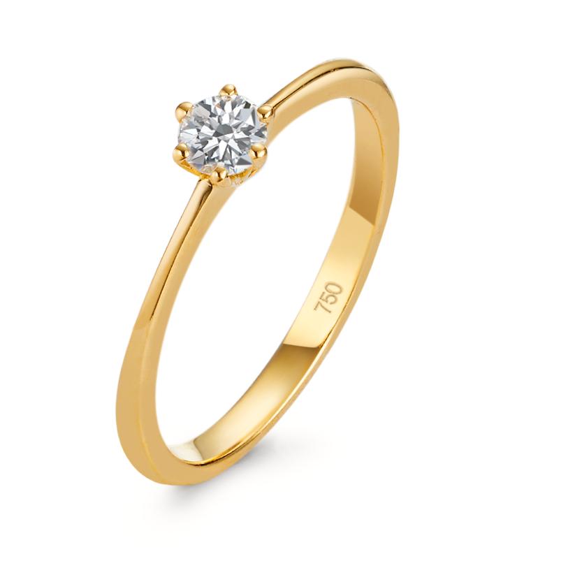 Anello solitario Oro giallo 750/18 carati Diamante 0.20 ct, w-si