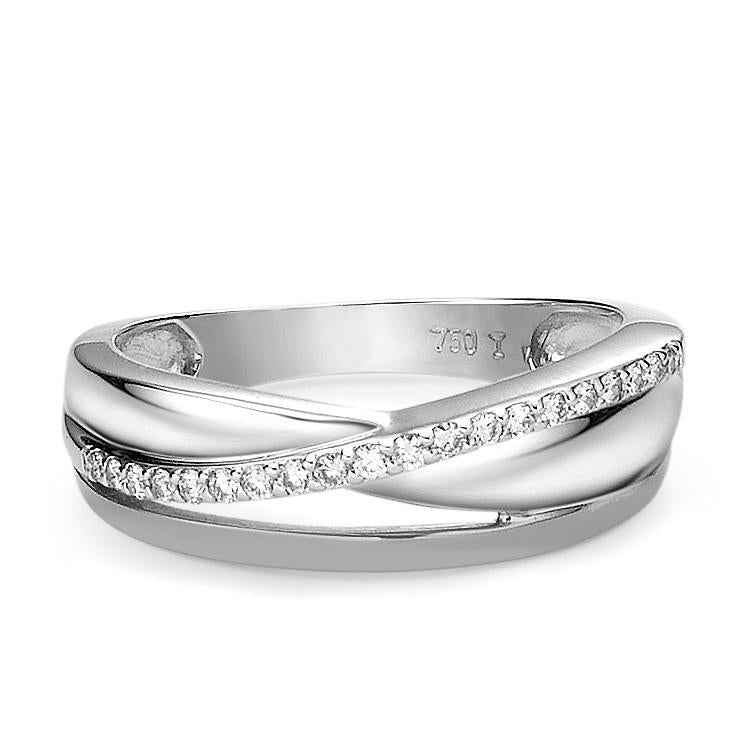 Anello Oro bianco 750/18 carati Diamante 0.15 ct, 20 pietra, w-si