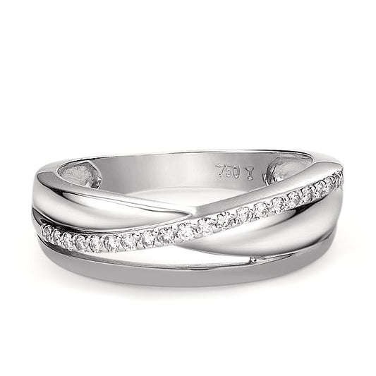 Anello Oro bianco 750/18 carati Diamante 0.15 ct, 20 pietra, w-si