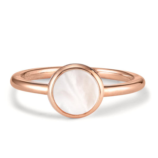 Anello Argento dorato Madreperla bianco Ø7.5 mm