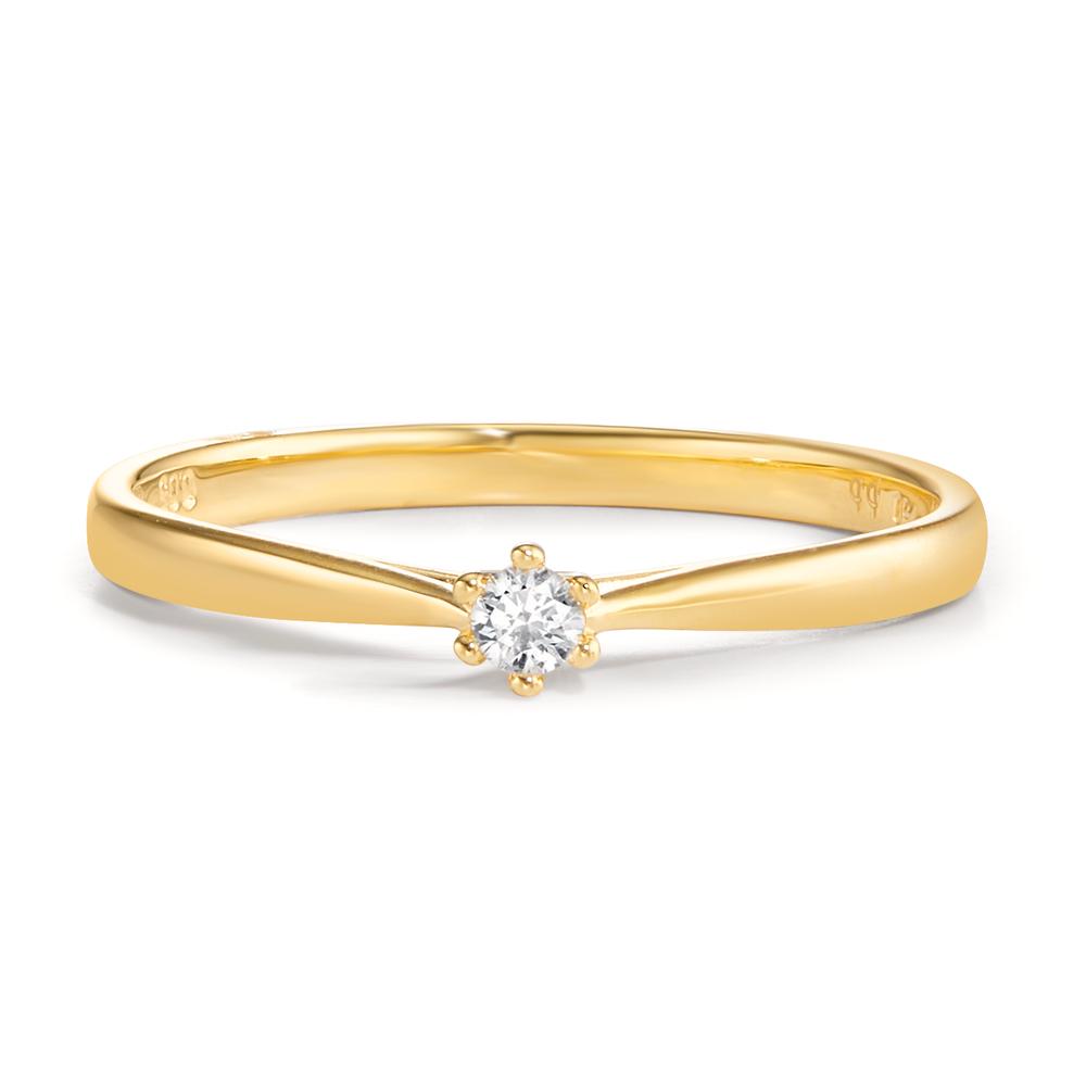 Anello solitario Oro giallo 750/18 carati Diamante 0.05 ct, w-si