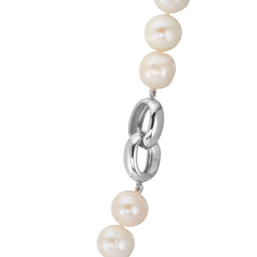 Collana Argento rodiato Perla coltivata d'acqua dolce bianco, 12 mm 50 cm