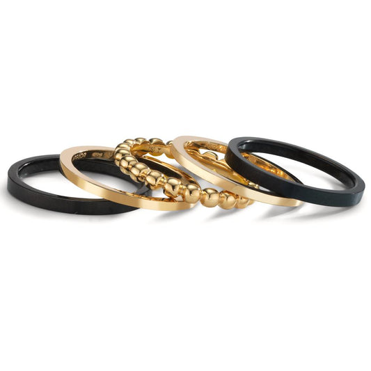 Set di anelli Oro giallo 750/18 carati, Titanio