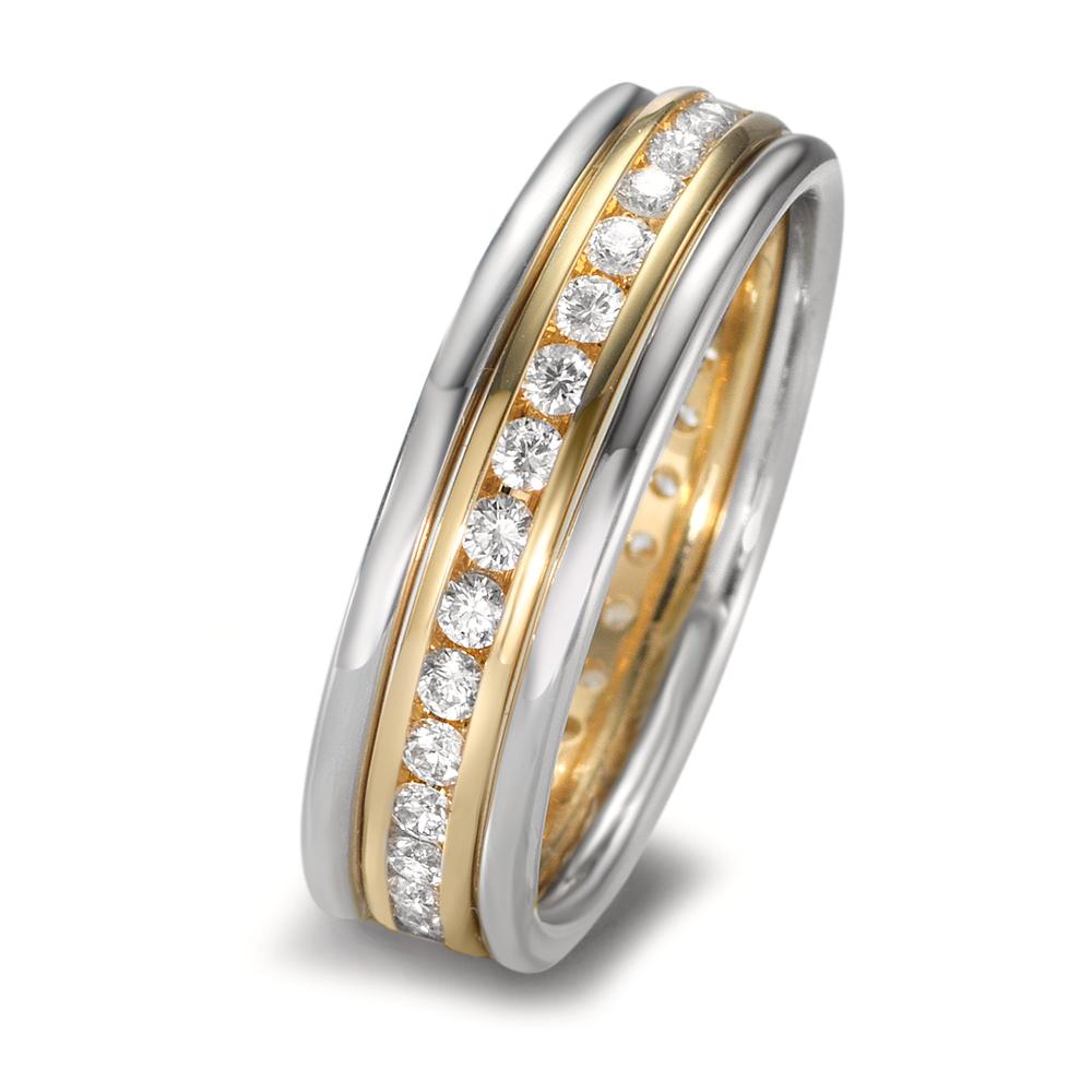 Set di anelli Oro giallo 750/18 carati, Oro bianco 750/18 carati Diamante 0.50 ct, w-si