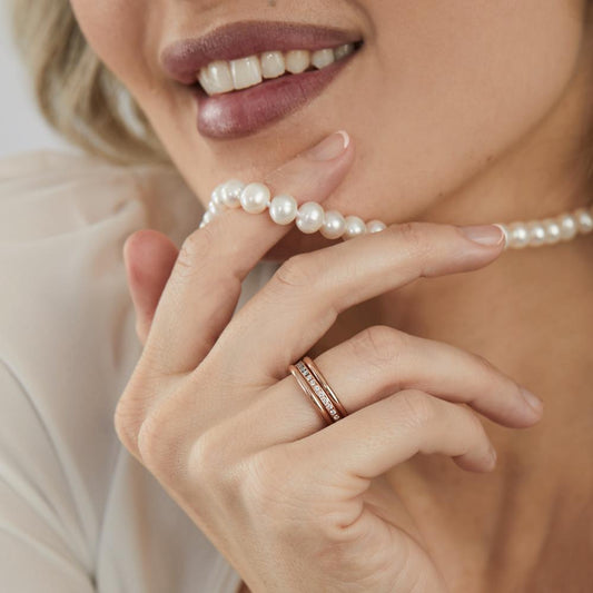 Set di anelli Oro rosso 750/18 carati Diamante 0.50 ct, w-si